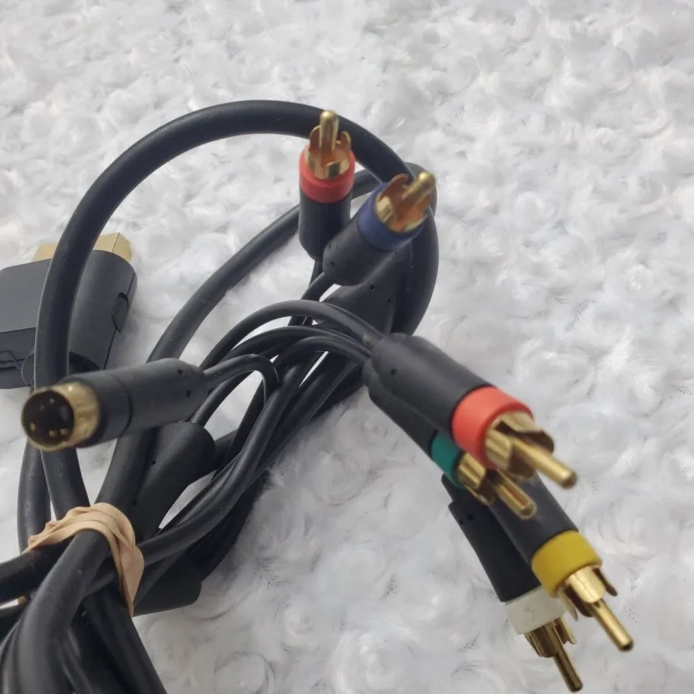 Microsoft Xbox 360 Component HD AV Cable Hdtv Switch Rca Video Cord Black